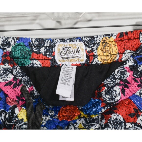 Fresh Prints of Bel Air Multi Color Rose Mesh Drawstring Basketball Shorts Sz XL - Picture 2 of 3